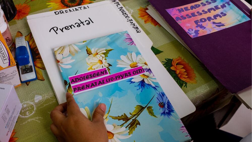 The Rural Health Center (RHU) of Barangay Payao in Catbalogan Samar, keeps an organized file on the adolescent mothers in their town who are between the ages of  10- 19 years old. ©UNFPA Philippines / Shirin Bhandari