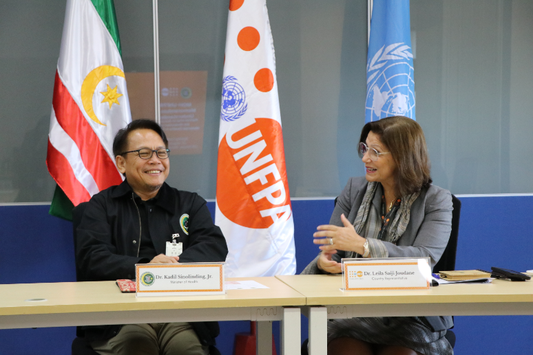 UNFPA Philippines and BARMM Minister of Health talking to each other