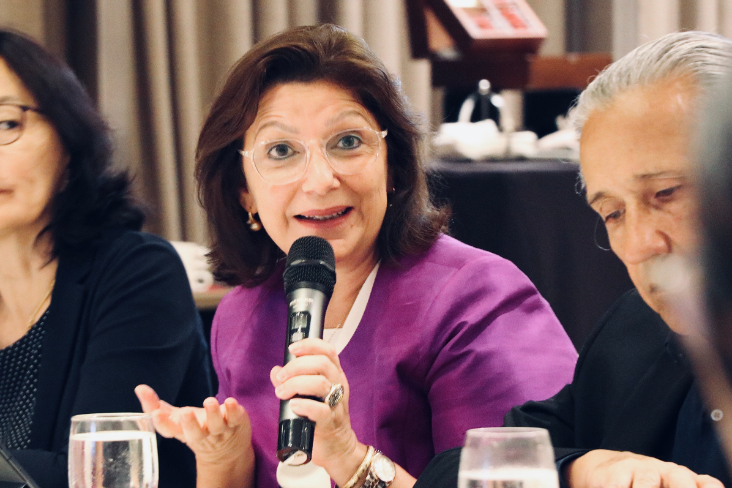 UNFPA Philippines Country Representative talking into a microphone