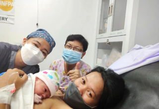 Heart Eunne Faye was the first infant born inside the Women’s Health on Wheels deployed after Typhoon Odette