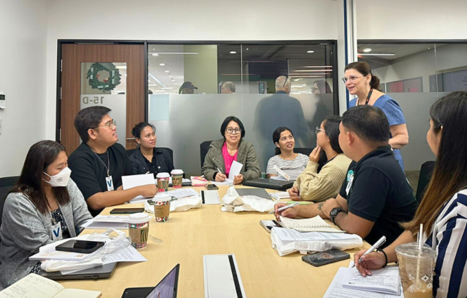 UNFPA Philippines Country Representative Dr. Leila Joudane meets with humanitarian partners.