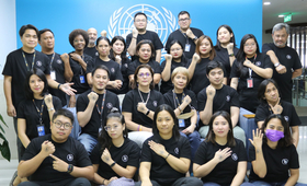 UNFPA Philippines Country Office staff show support for the Bodyright campaign