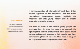International Youth Day Press Release of UN and KOICA