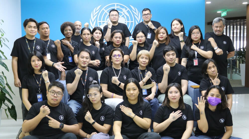 UNFPA Philippines Country Office staff show support for the Bodyright campaign