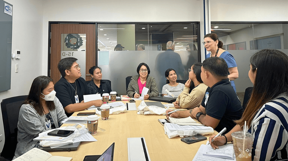 UNFPA Philippines Country Representative Dr. Leila Joudane meets with humanitarian partners.