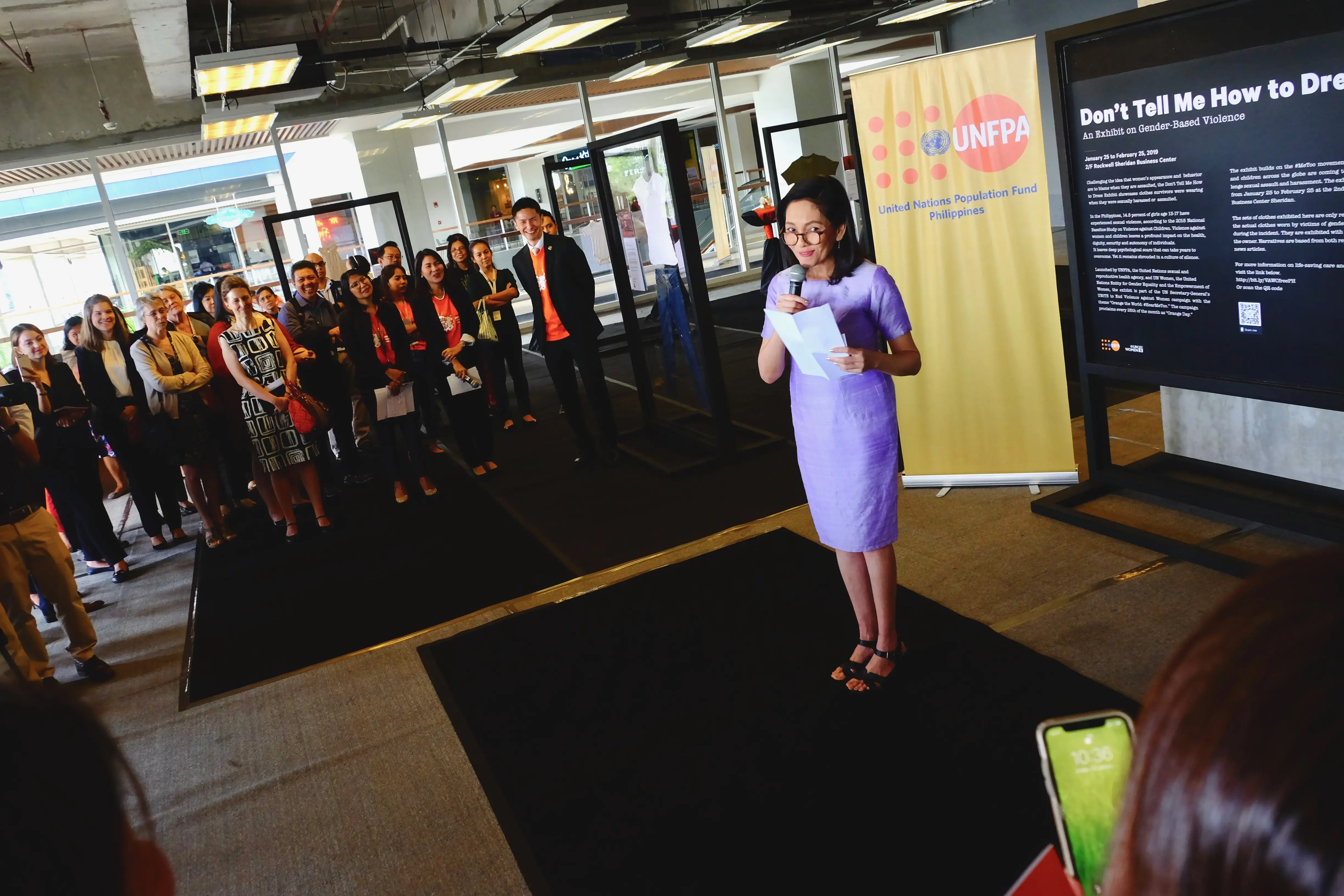 Senator Risa Hontiveros joins the United Nations at the Don't Tell Me How to Dress Exhibit