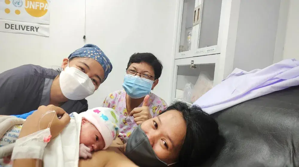 Mobile facility ensures safe delivery of baby in typhoon-hit town