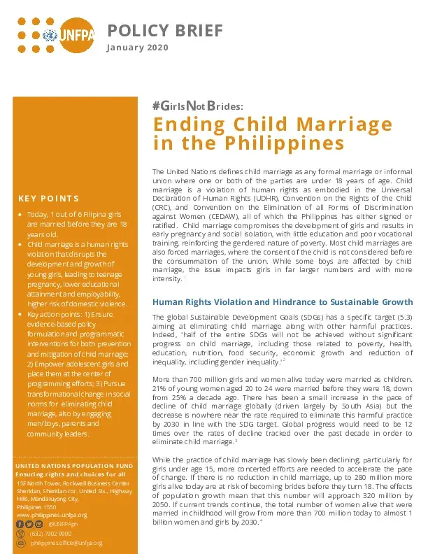 #GirlsNotBrides: Ending Child Marriage in the Philippines